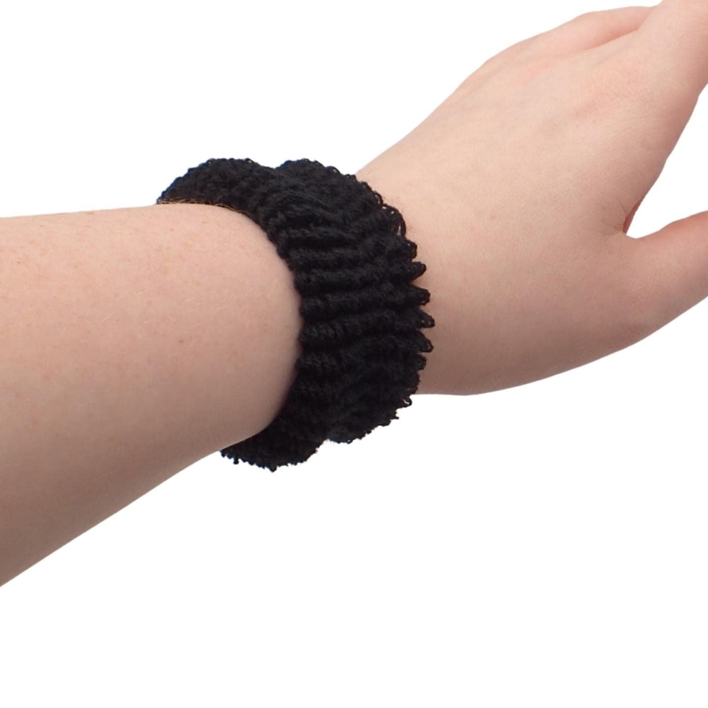2pcs Black Tubed Natural Hair Scrunchies, Volumizing School Scrunchies for Women & Girls, Hair styling Hair Band Scrunchy for Work or School